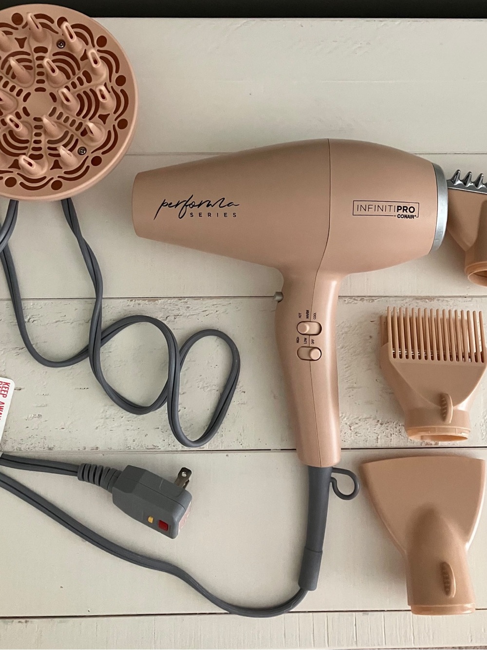 CONAIR InfinitiPro Performa Series Hair Dryer w/ Attachments